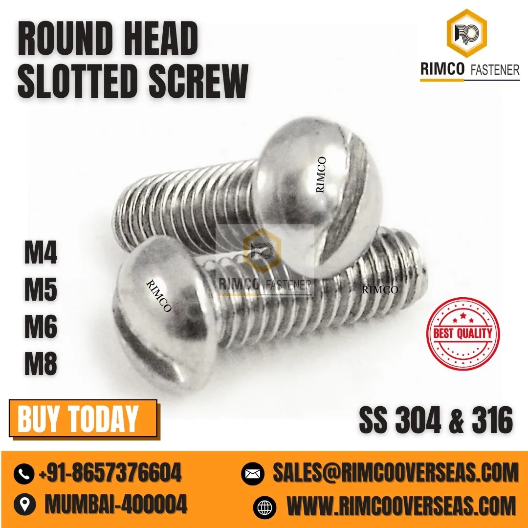 STAINLESS STEEL 304 ROUND HEAD SLOTTED SCREW image 1