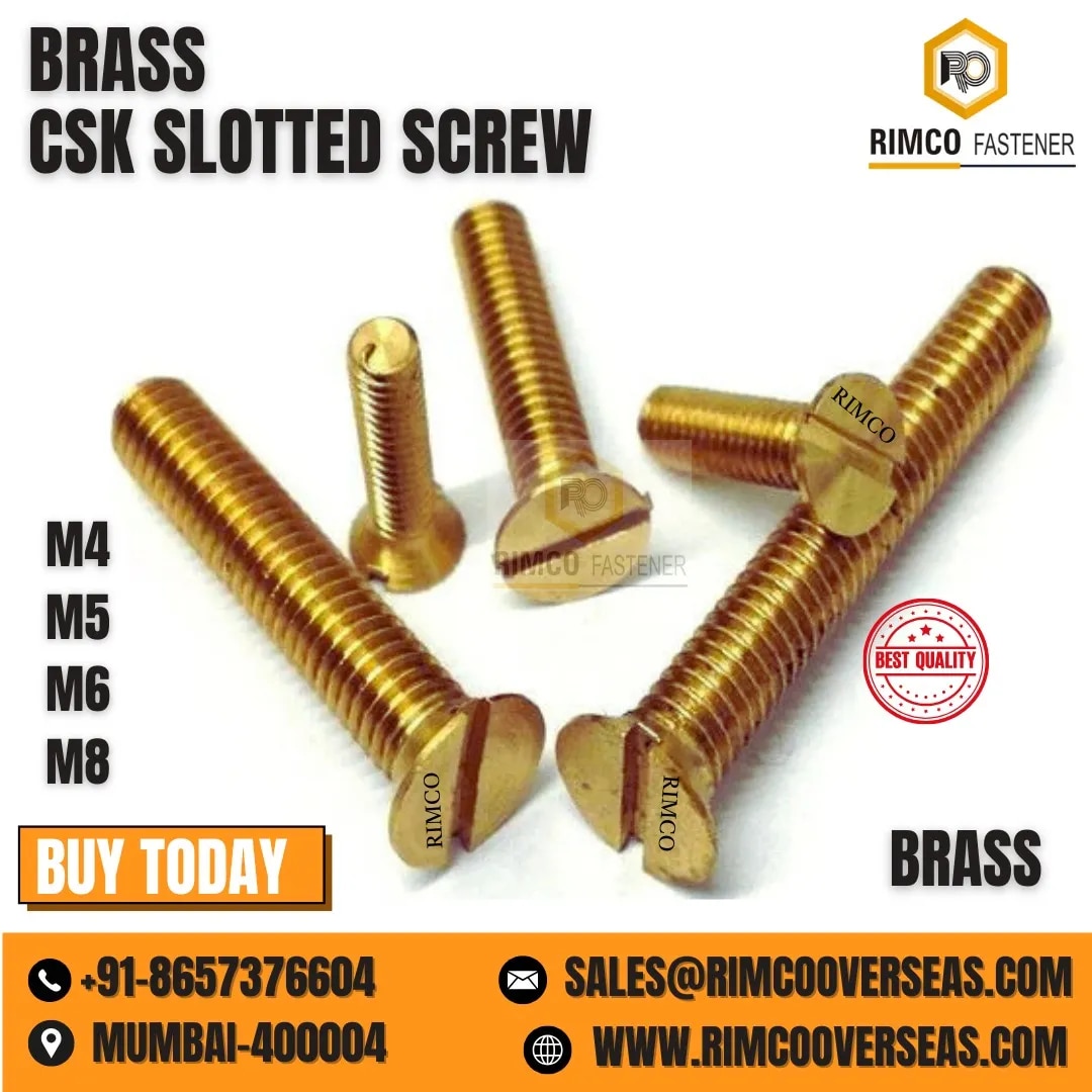 BRASS CSK SLOTTED SCREW image 1