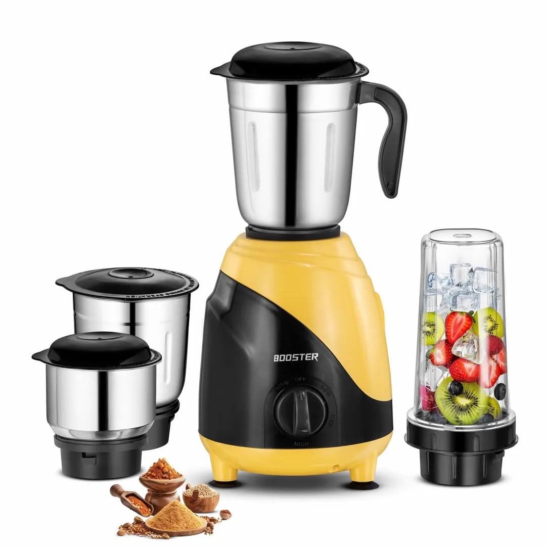 BOOSTER Powerful 550 W Juicer Mixer Grinder (Ciko_Mixer | 4 Jars | Yellow, Black) image 1