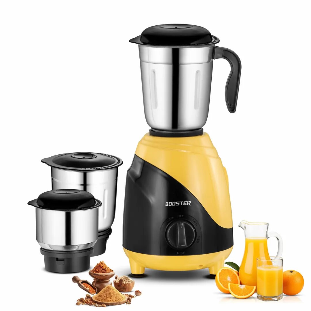 BOOSTER Powerful 750 W Juicer Mixer Grinder (Ciko_Mixer | 3 Jars | Yellow, Black) image 1
