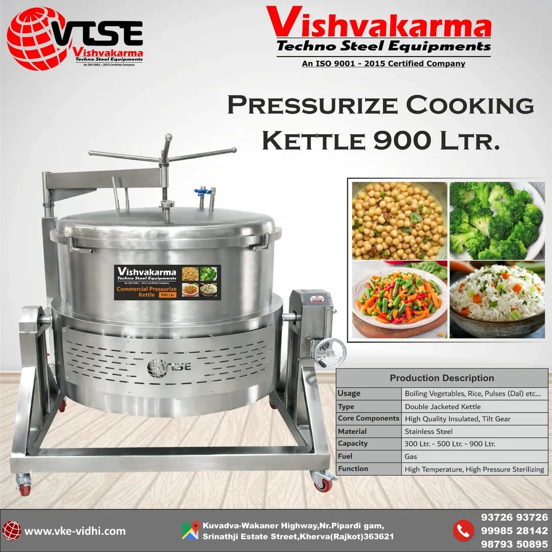 PRESSOURIZE COOKING KETTLE 900 LITER (PRESSORE COOKER) TILTING image 1