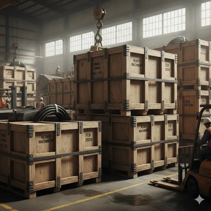 Heavy Machinery Wooden Crates image 1