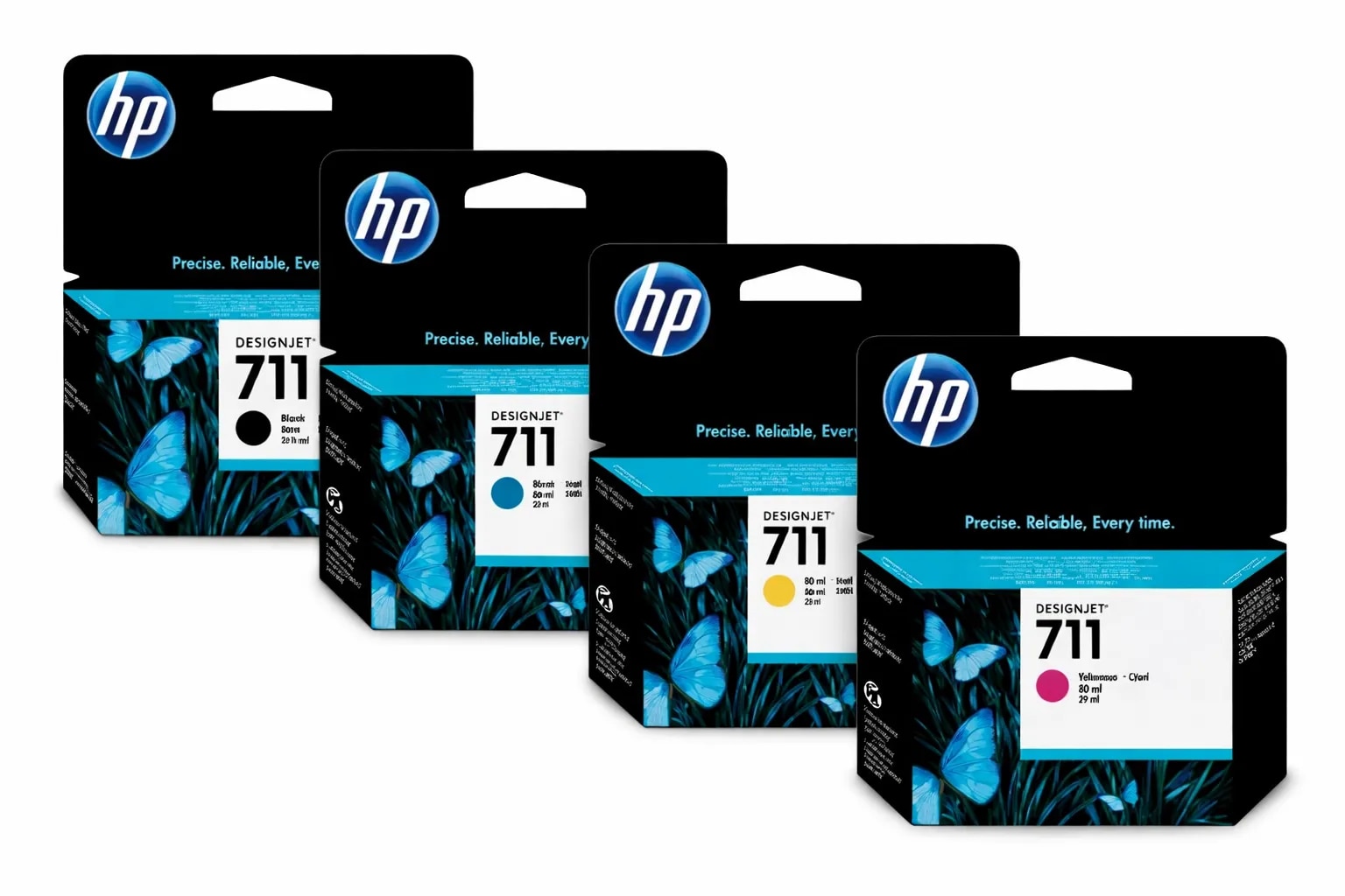 HP 711 Ink Cartridge Combo Pack Original (Black 38 ml + CMY 29 ml) for HP DesignJet T100/ T120 / T520 / T130 / T530 image 1