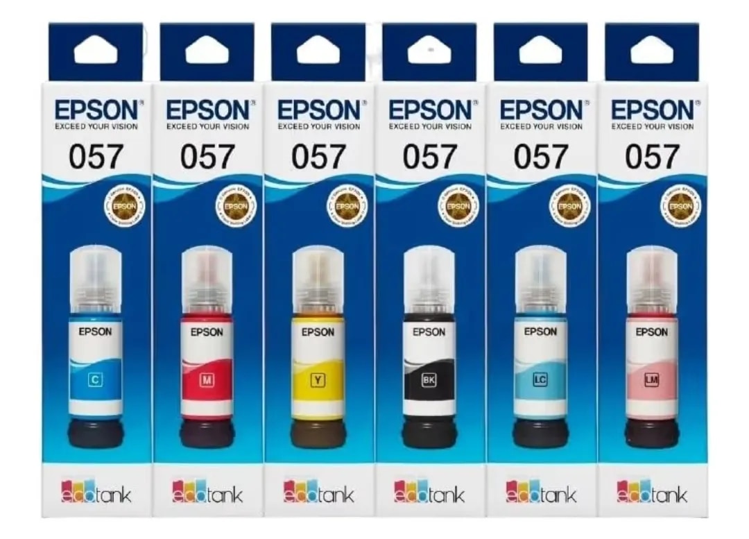 Epson 057 Original Ink Bottle 6-Color Combo Pack (70gm) for L8050 & L18050 Printers image 1