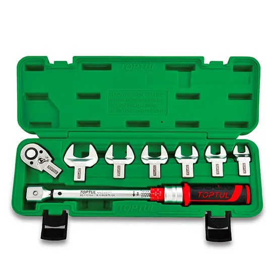 8PCS 1/2" DR. Interchangeable Head Torque Wrench Set image 1