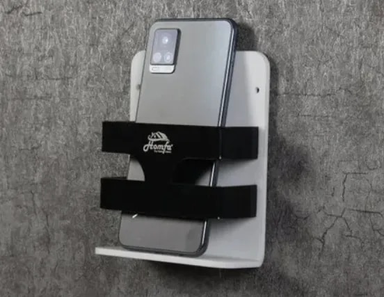 White Wall Mounted Acrylic Mobile Stand image 1