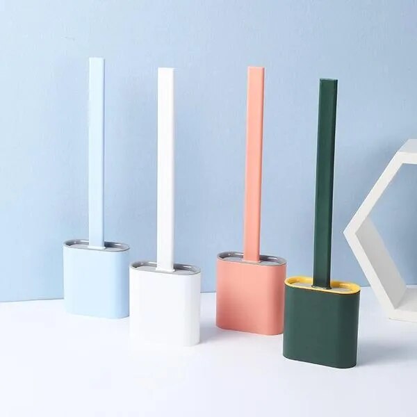 Silicone Toilet Brush with Holder Stand – Hygienic Deep Cleaning image 1