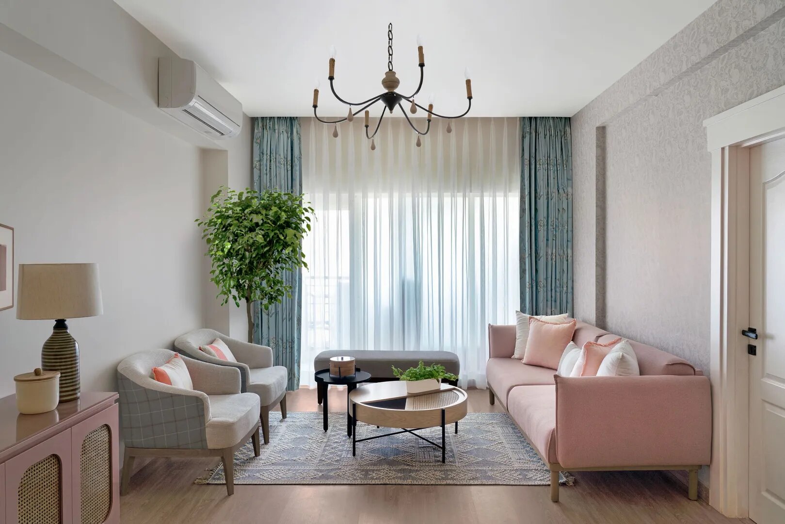 Sofa Set in Mat Finish Fabric image 1