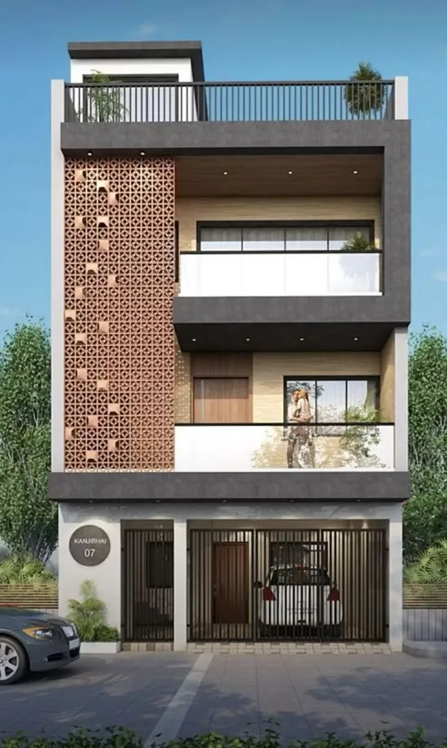 Minimalist House Elevation Design in Chennai image 1