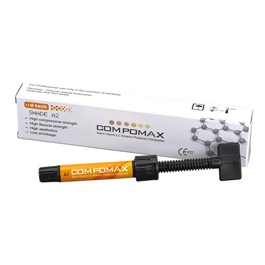 Compomax Nano Hybrid LC Shade A2 Anterior – Posterior Composite image 1