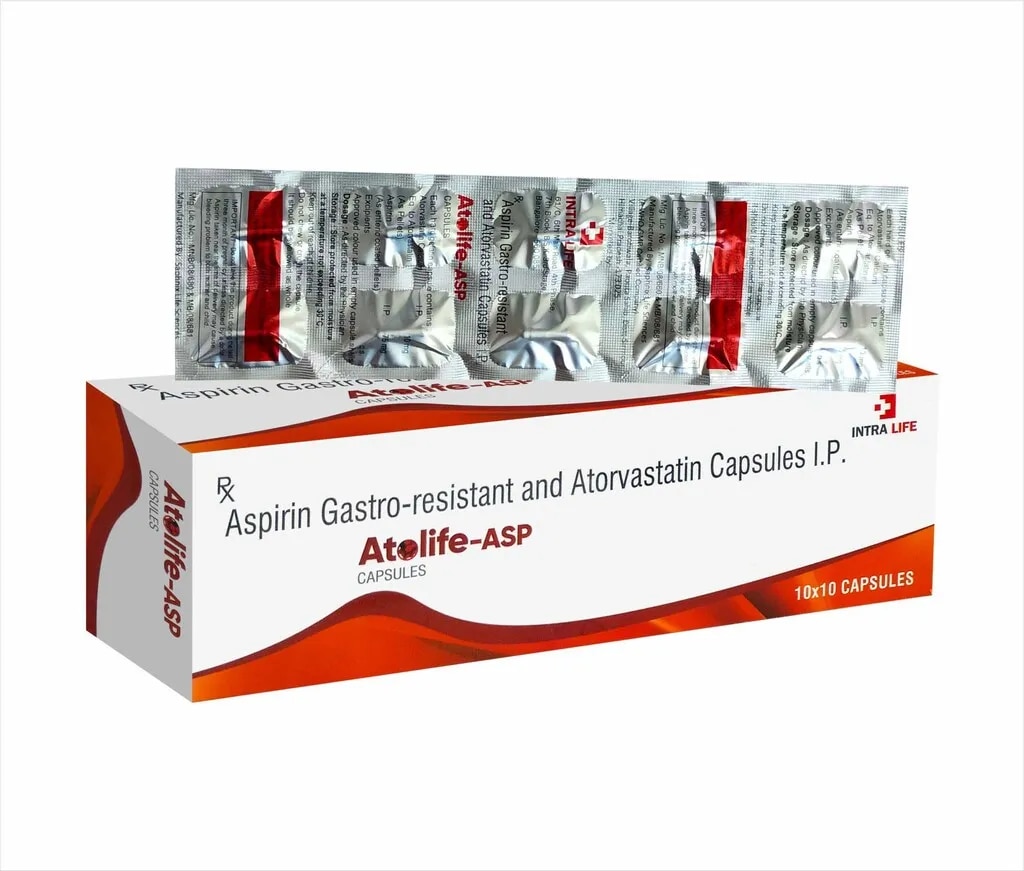 Atorvastatin 10mg + Aspirin 75mg | ATOLIFE-ASP image 1