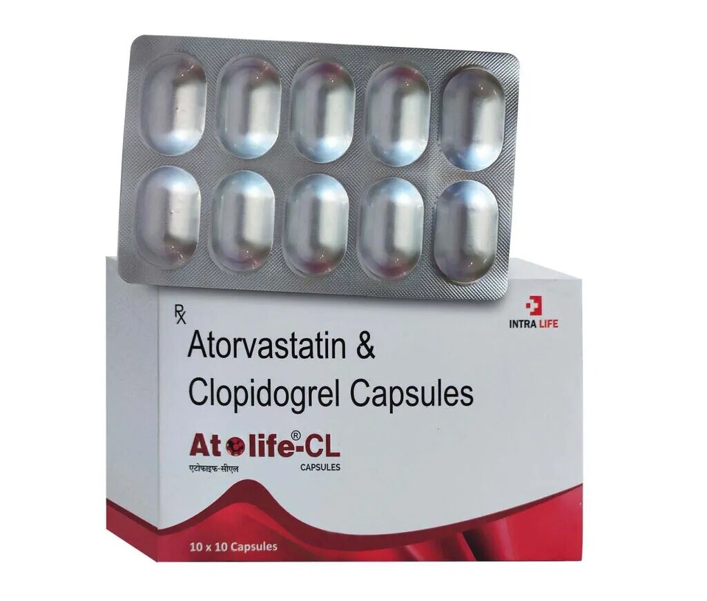Atorvastatin 10mg + Clopidogrel 75mg | ATOLIFE-CL image 1