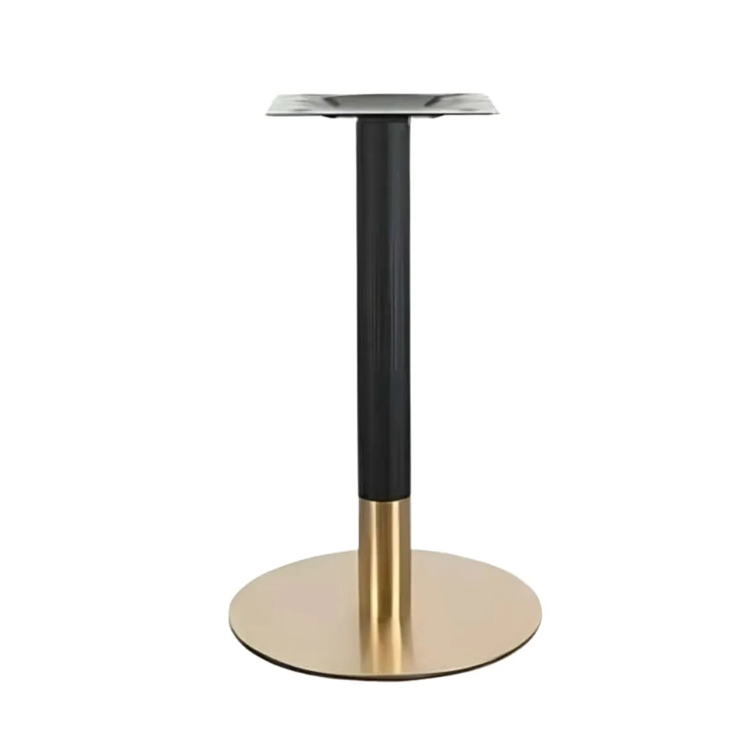 Round Modern Cafe Half Golden & Black Table Base image 1