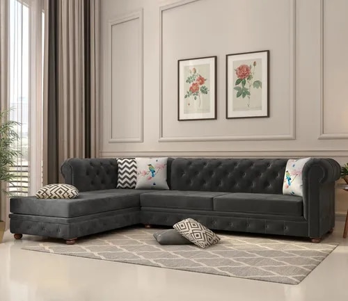 Grey 5 Seater L Shape Sofa image 1