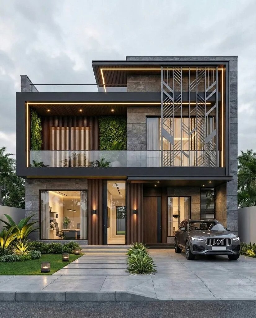 Modern luxury building elevation design Chennai image 1