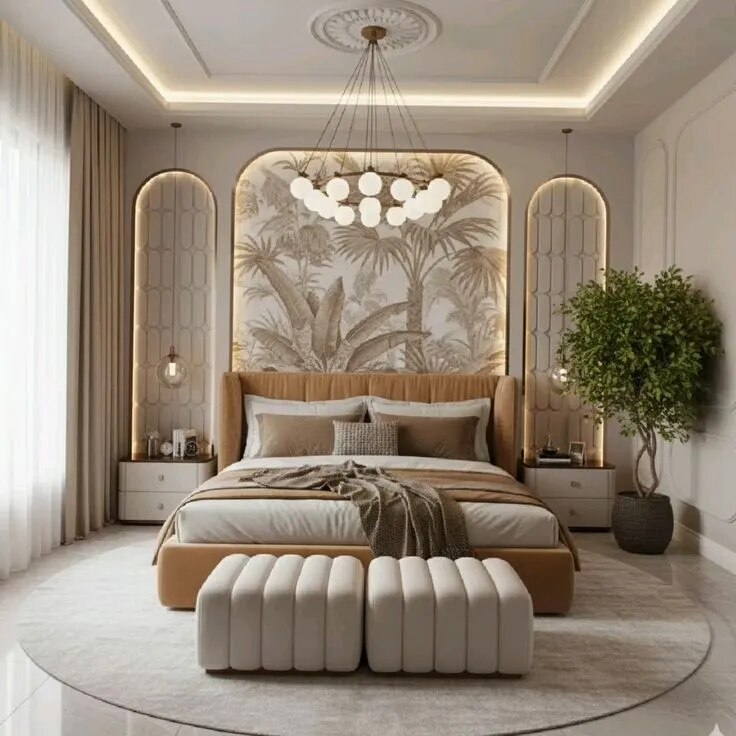 Modern luxury bedroom interior design Chennai image 1