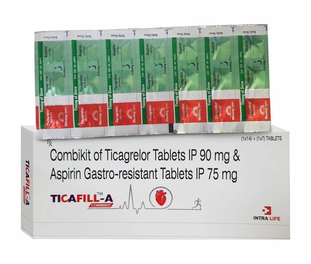 Ticagrelor 90mg (14 Tab.) + Aspirin 75mg | TICAFILL-A image 1