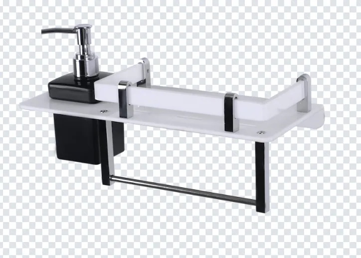 Black Self with Soap Dispenser & Napkin Holder image 1