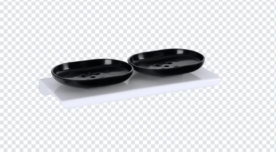 Black Double Soap Dish image 1