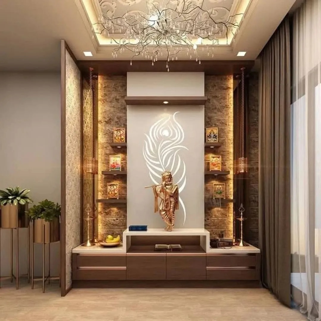 Luxury Pooja Room Design for Villas in Chennai image 1