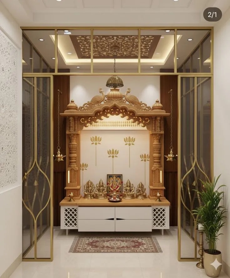 Glass Door Pooja Room Designs Chennai image 1