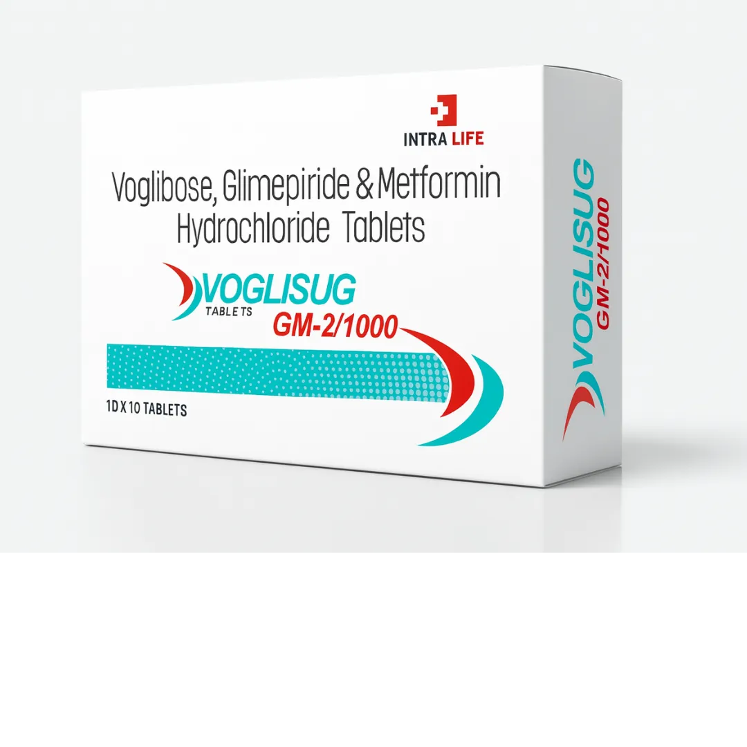 Voglibose 0.2mg + Glimepiride 2mg + Metformin HCL 1000 mg | VOGLISUG-GM-2/1000 TABS image 1