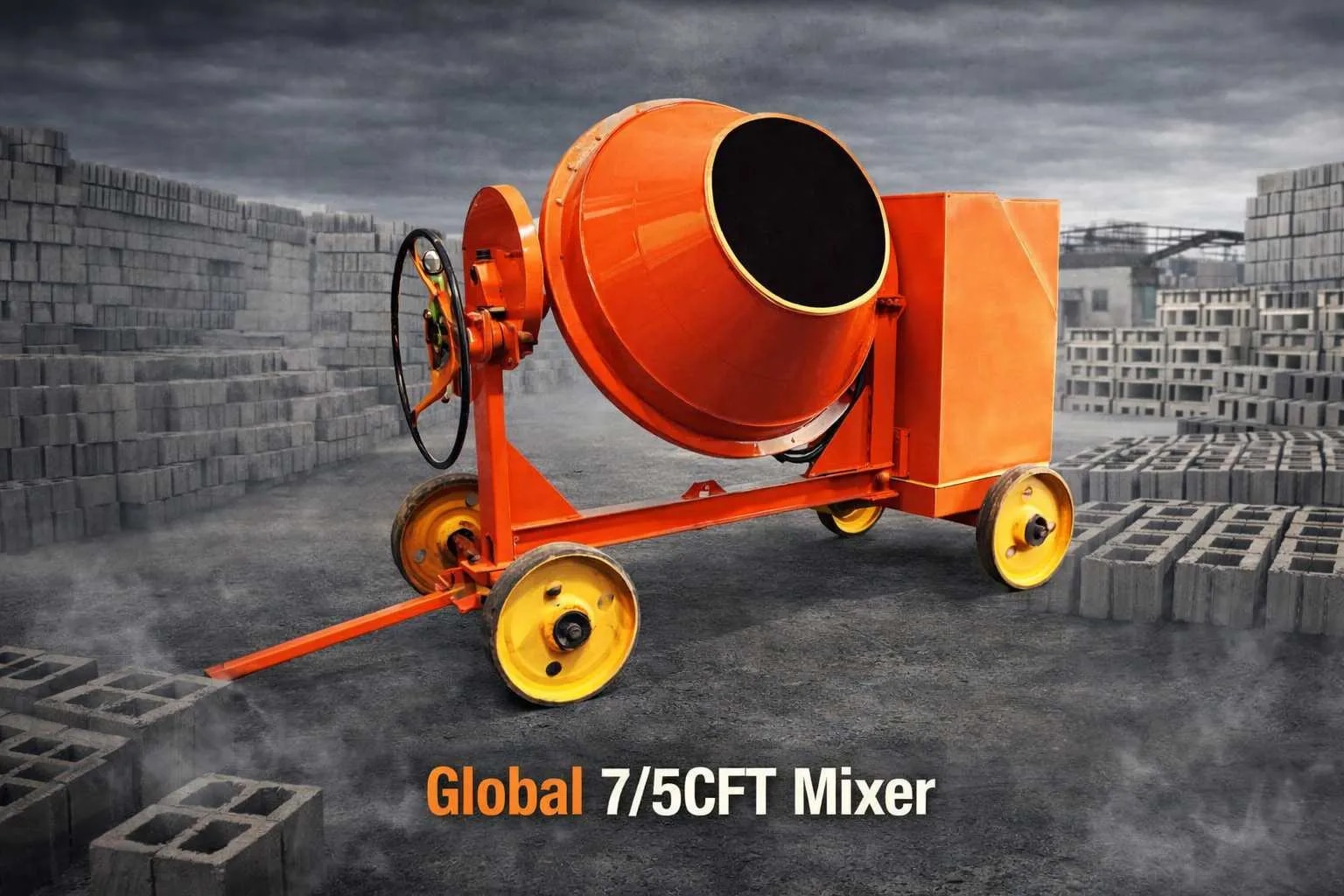 Global 7/5 CFT Concrete Mixer Machine image 1