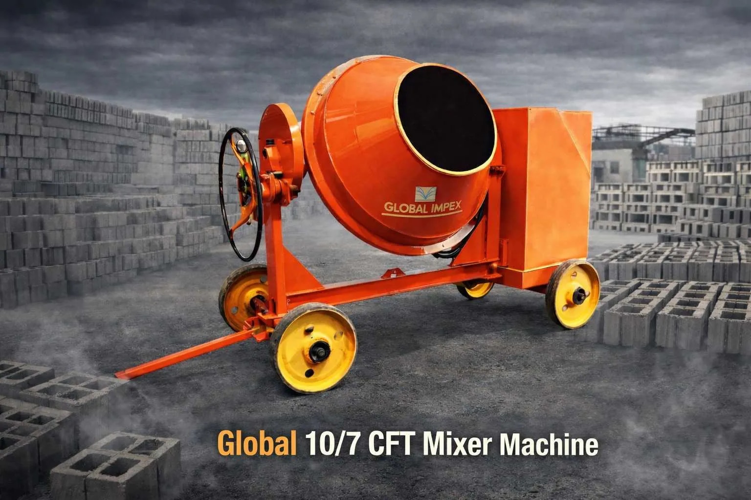 Global 10/7 CFT Concrete Mixer Machine image 1