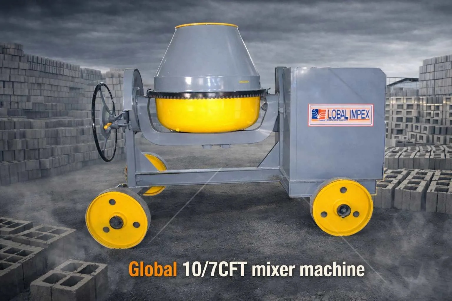 Global 10/7 CFT Concrete Mixer Machine image 1