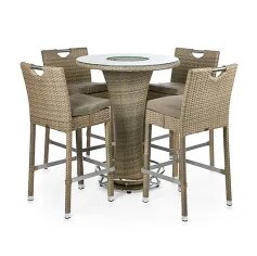 4 Seater Wicker Bar Set image 1