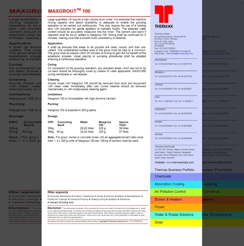 Thermax Maxgrout 100 image 1