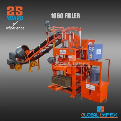 Global 1000 SHD Concrete Block Making Machine with Conveyor image 1