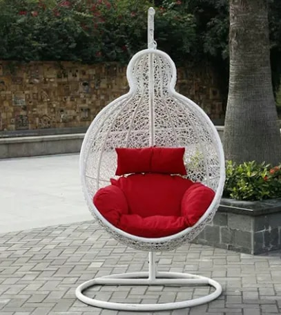 White Wicker Garden Swing image 1