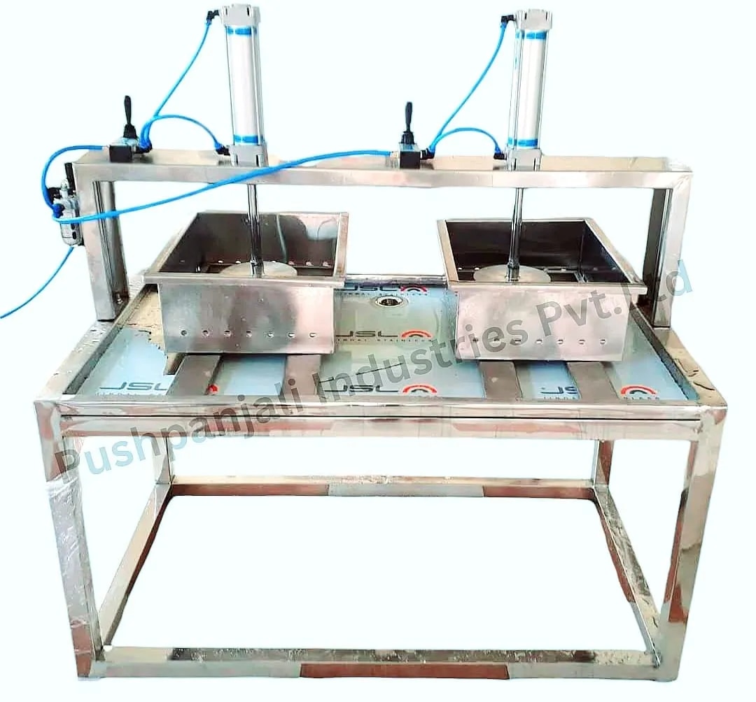 Double Head Pneumatic Paneer Press with Air Compressor image 1