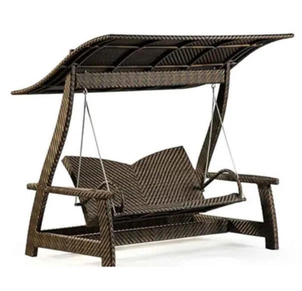 Two Seater Wicker Garden Swing image 1