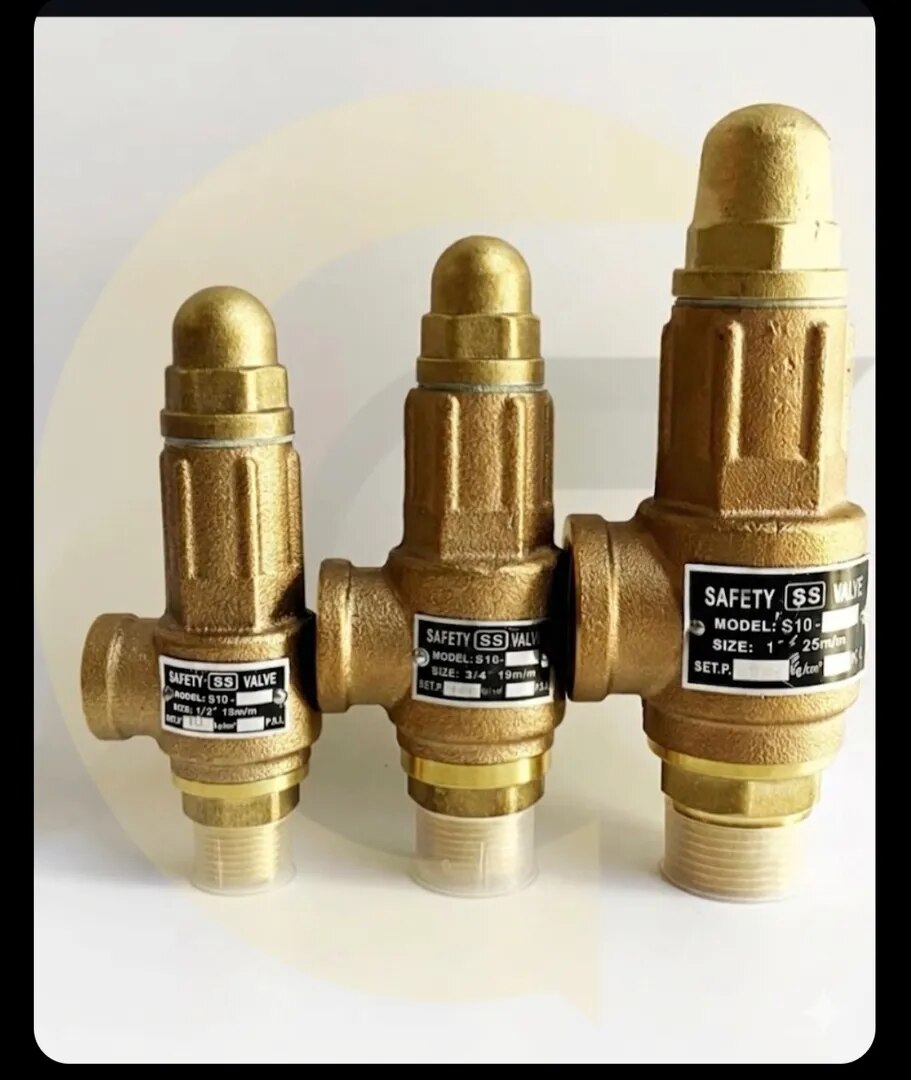 Brass Safety Valve for Steam Boiler | SS Trim Pressure Relief Valve (1/2" to 1") image 1