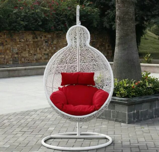 White Wicker Garden Swing image 1