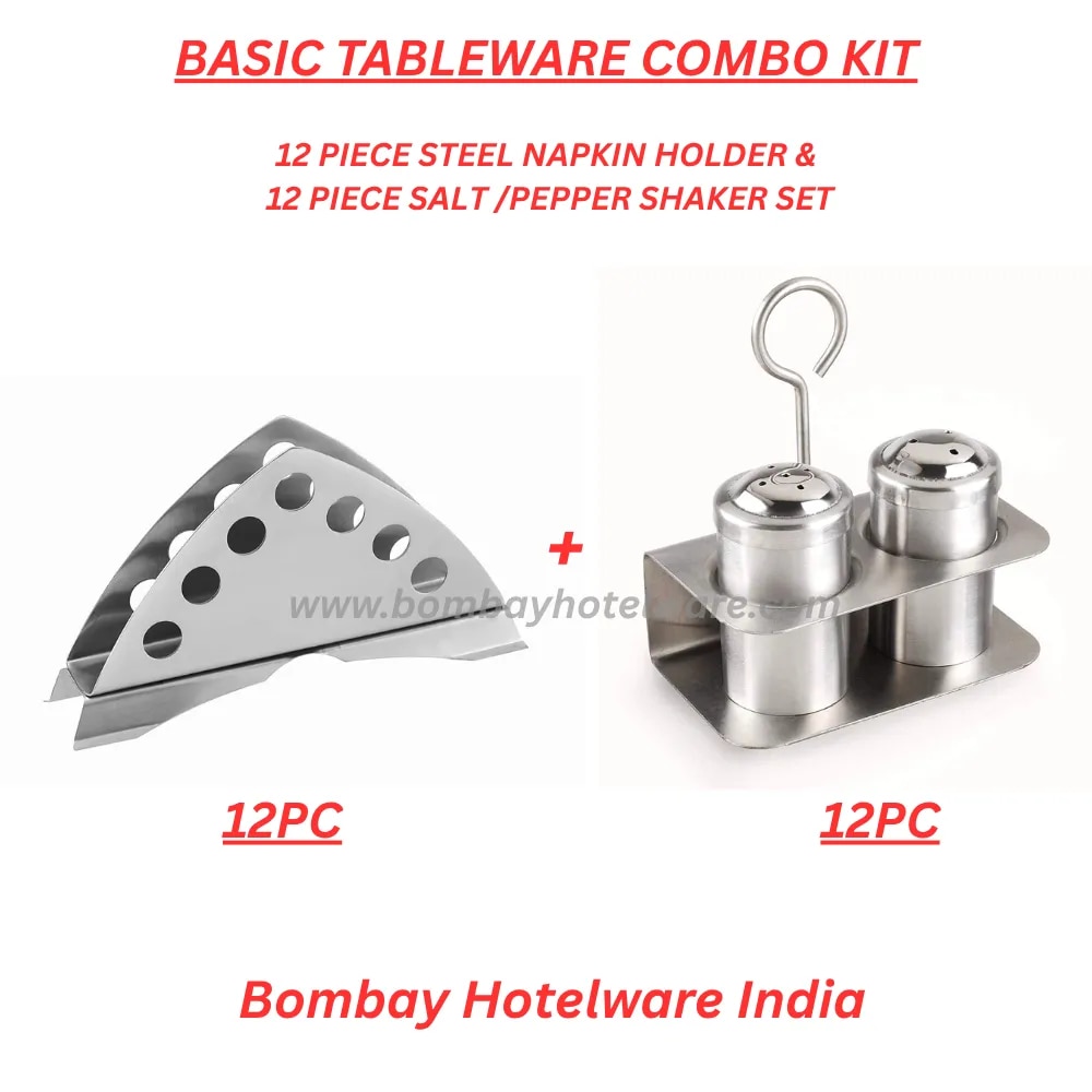 Tableware Accessories Combo - 12pc Napkin Holder with 12pc Salt & Pepper Set image 1