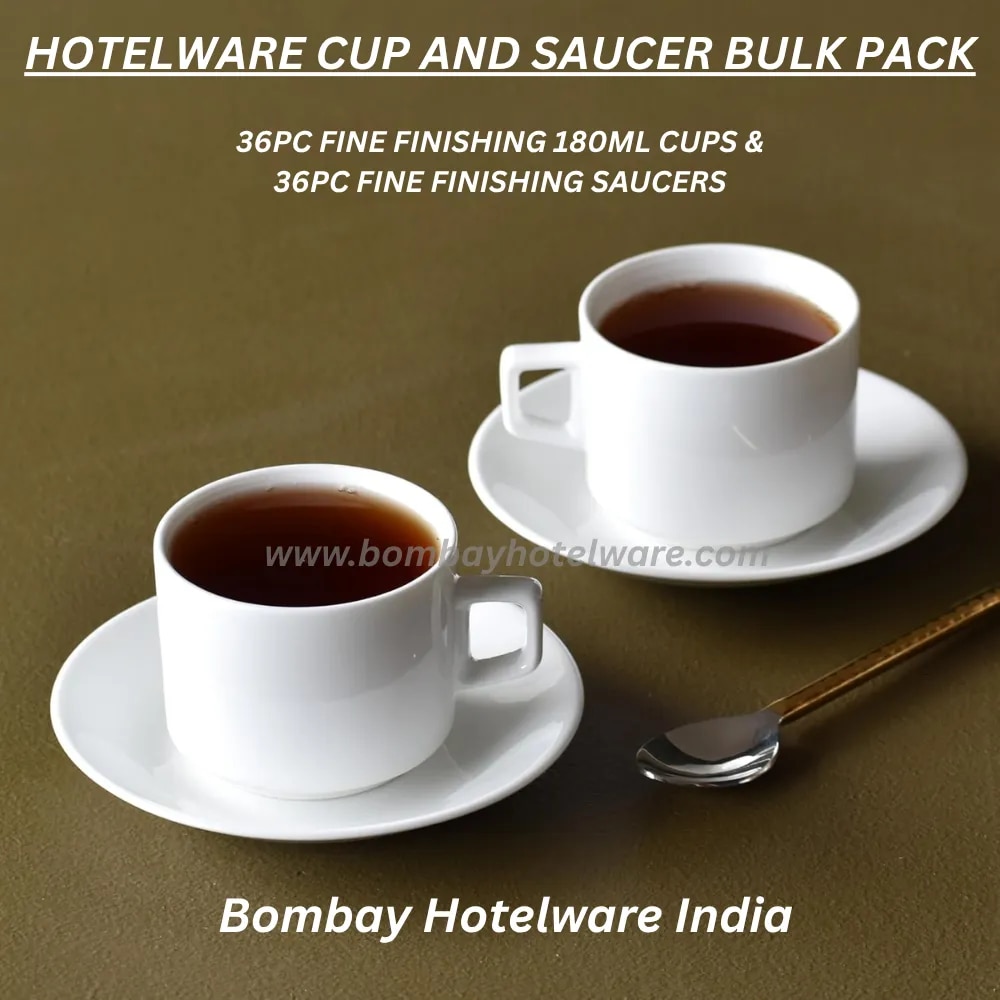 Hotelware Cup and Saucer Bulk pack - 36pc Cups and 36pc Saucer image 1