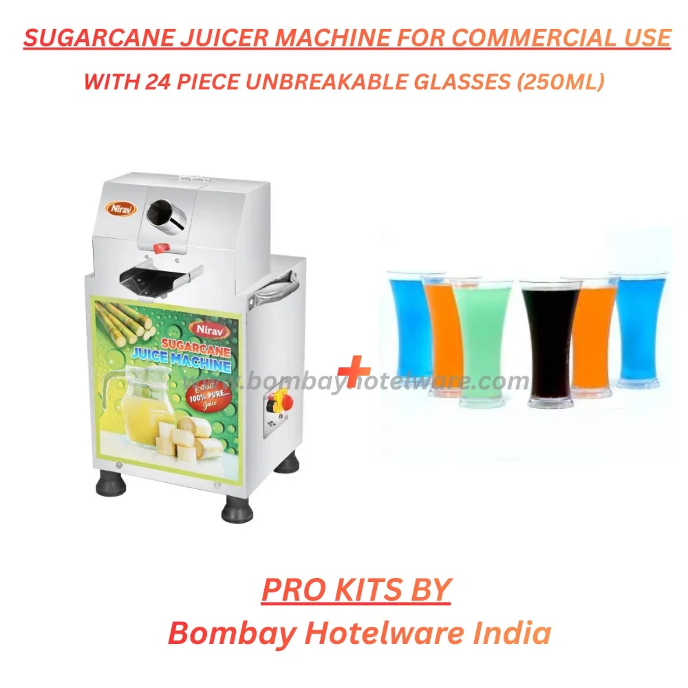 Commercial Heavy-Duty Sugarcane Juicer Machine | Includes 24-Piece Break-Resistant Glass Set image 1