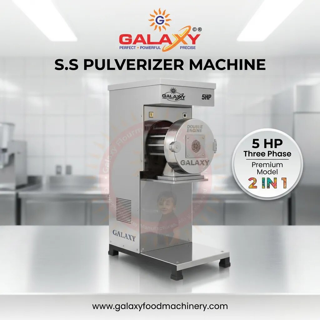 5HP S.S Semi Auto Pulverizer Three Phase image 1