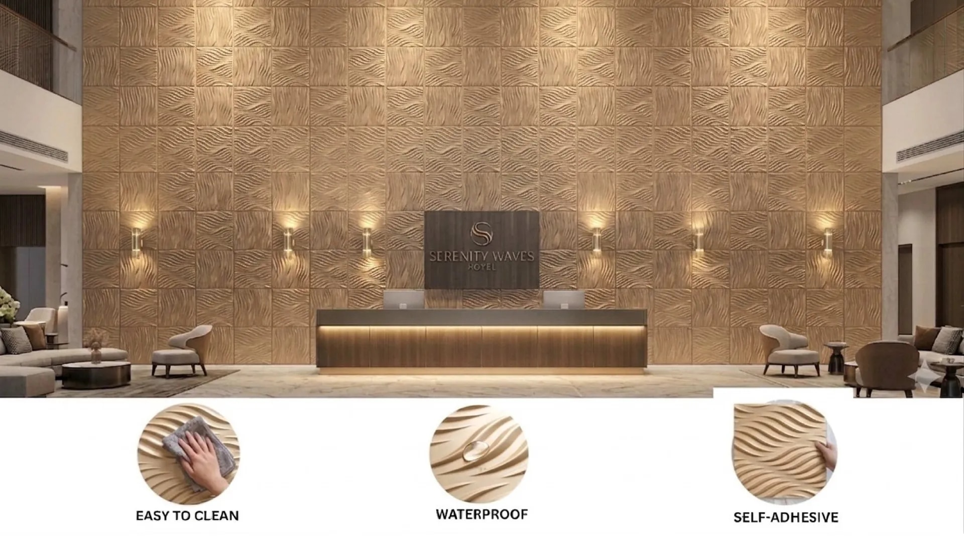 Self adhesive 3D wall panels image 1