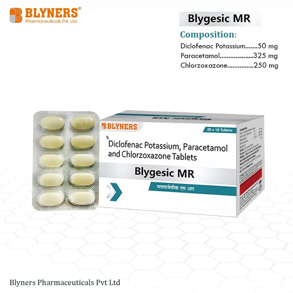 Diclofenac 50mg, Paracetamol 325mg and Chlorzoxazone 250mg Tablets image 1