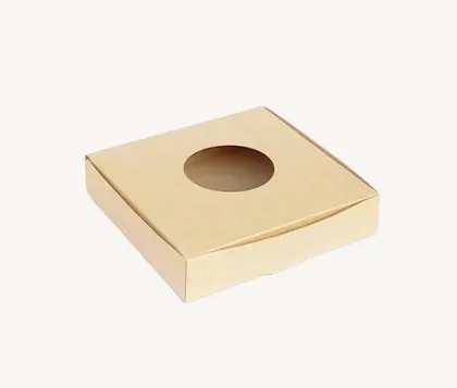 7X7X1.5 Inches Square Kraft Brown Window Box image 1