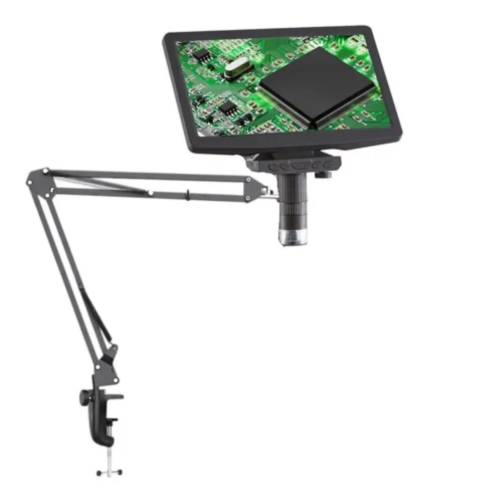 Long Arm Stand Sony 10 inch Display Digital Microscope 1600x with HDMI output image 1