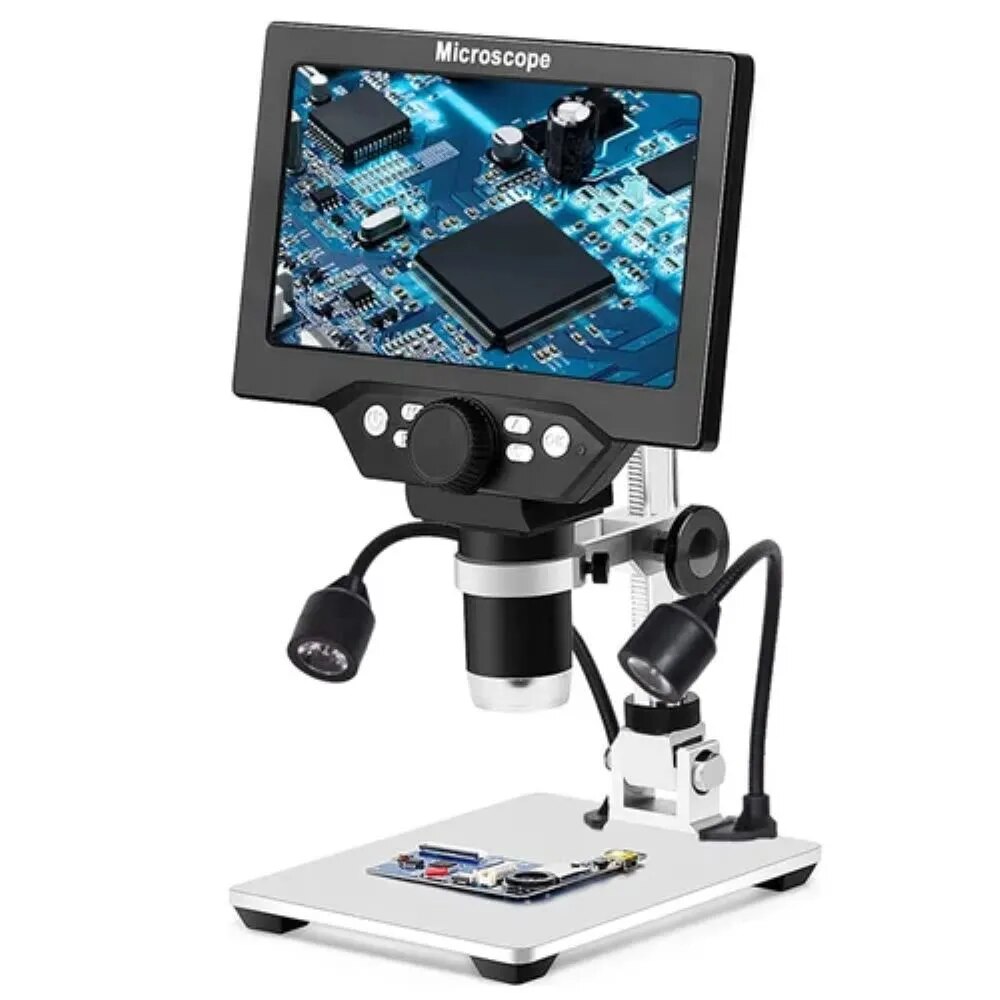 LCD Digital Microscope with LIthium Batteries and Additonal LED lights image 1