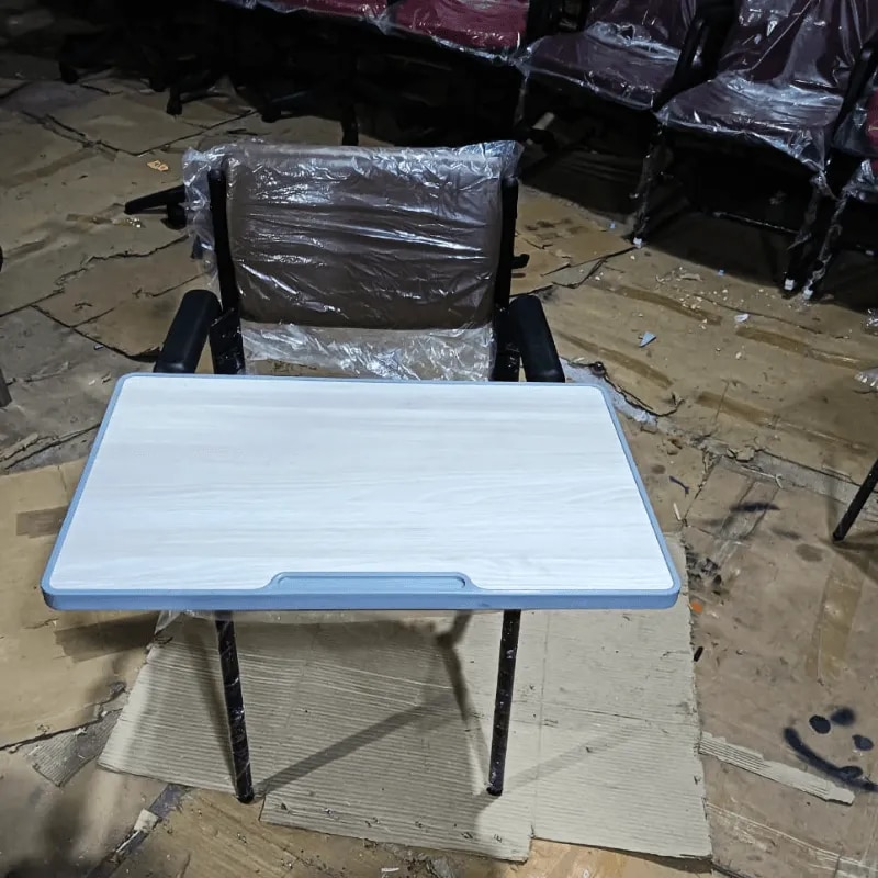 Leatherette Training Room Chair With Full Writing Pad image 1
