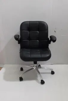 Black Bonded Leather Office Low Back Revolving Chair image 1