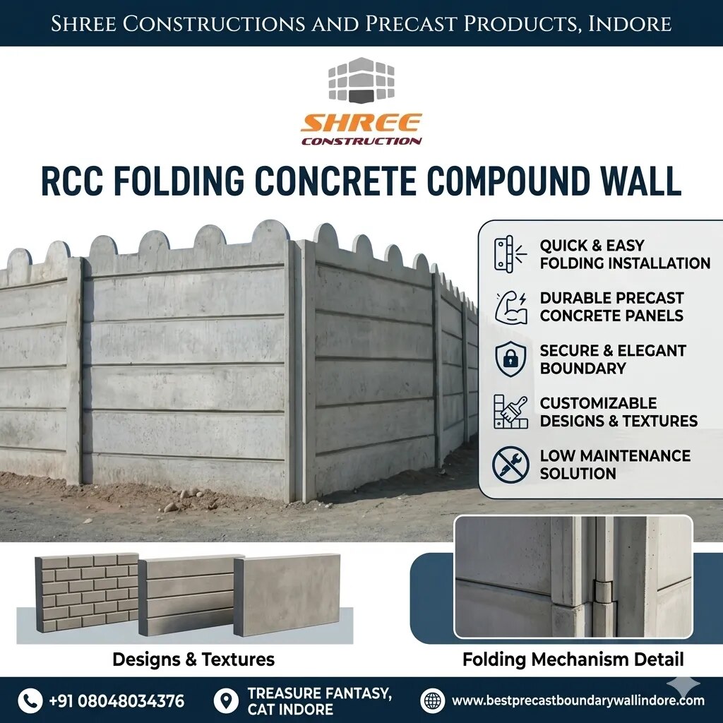 RCC Folding Concrete Compound Wall image 1