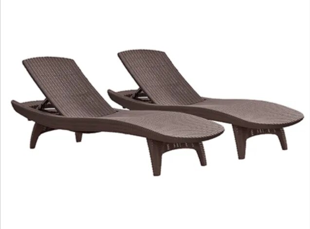 Outdoor Wicker Pool Side Loungers image 1